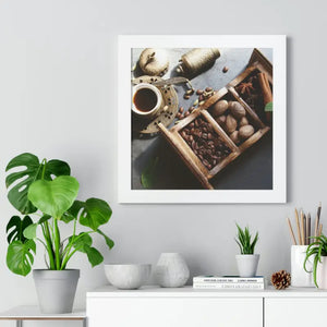 Framed Horizontal Poster Coffee Beans Art Modern Decor Dipaliz - Posters Prints & Visual Artwork