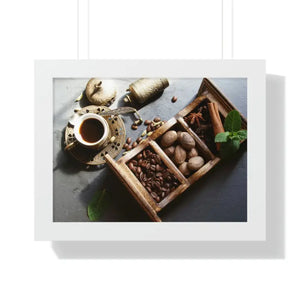 Framed Horizontal Poster Coffee Beans Art Modern Decor Dipaliz - 16″ x 12″ / White - Posters Prints & Visual Artwork