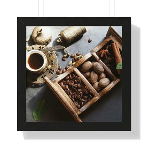 Framed Horizontal Poster Coffee Beans Art Modern Decor Dipaliz - 16″ x / Black - Posters Prints & Visual Artwork