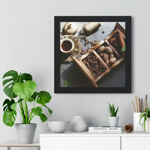 Framed Horizontal Poster Coffee Beans Art Modern Decor Dipaliz - Posters Prints & Visual Artwork