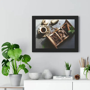 Framed Horizontal Poster Coffee Beans Art Modern Decor Dipaliz - Posters Prints & Visual Artwork