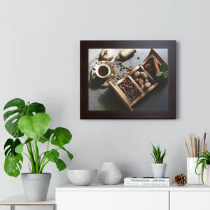 Framed Horizontal Poster Coffee Beans Art Modern Decor Dipaliz - Posters Prints & Visual Artwork
