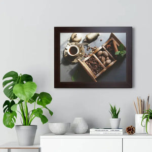Framed Horizontal Poster Coffee Beans Art Modern Decor Dipaliz - Posters Prints & Visual Artwork