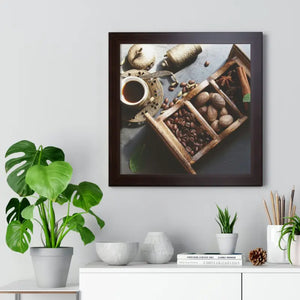 Framed Horizontal Poster Coffee Beans Art Modern Decor Dipaliz - Posters Prints & Visual Artwork