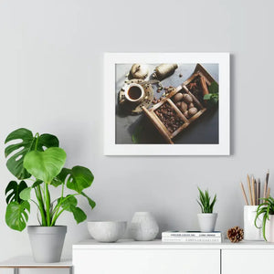 Framed Horizontal Poster Coffee Beans Art Modern Decor Dipaliz - Posters Prints & Visual Artwork