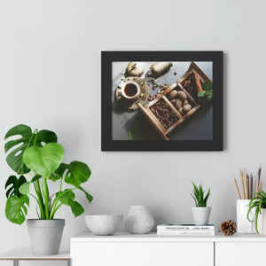 Framed Horizontal Poster Coffee Beans Art Modern Decor Dipaliz - Posters Prints & Visual Artwork