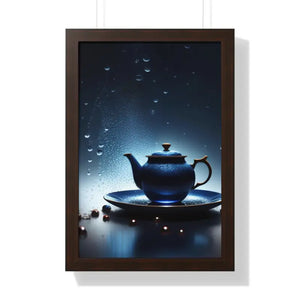 Framed Vertical Poster Cinematic Teapot Art Print - Dipaliz - 16″ x 24″ / Walnut - Posters Prints & Visual Artwork