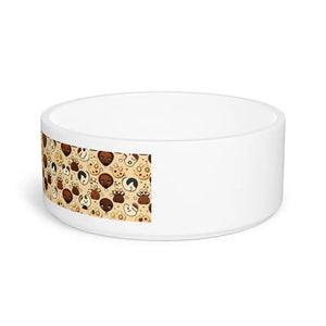 Dog Print Pattern Pet Bowl - Elegant Posh Design - Dipaliz - 16oz - Bowls Feeders & Waterers