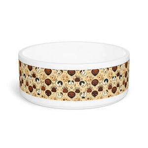 Dog Print Pattern Pet Bowl - Elegant Posh Design - Dipaliz - 16oz - Bowls Feeders & Waterers