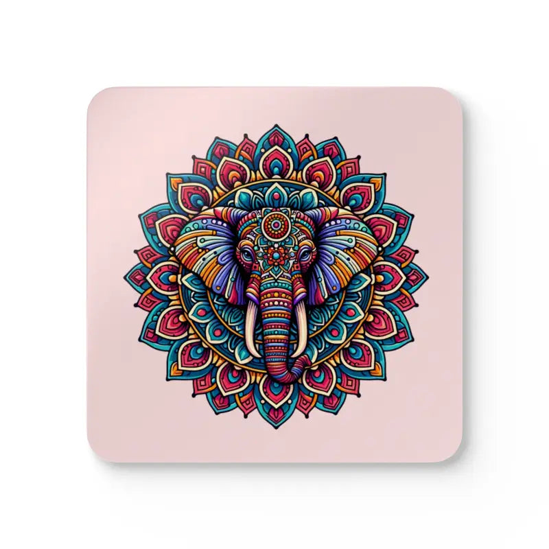 Elevate your Decor with Elephant Mandala Corkwood Coasters! - Cork / 3.75’’ × / Square Home