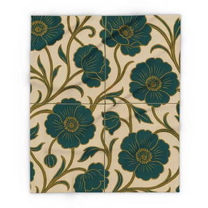 Elegant Floral Arctic Fleece Blanket - Premium Cozy Throw - Dipaliz - 50’’ × 60’’ - Blankets