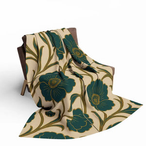 Elegant Floral Arctic Fleece Blanket - Premium Cozy Throw - Dipaliz - Blankets