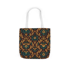 Canvas Tote Bag - Elegant Floral Vibrant 5-color Straps - Dipaliz - Shopping Totes