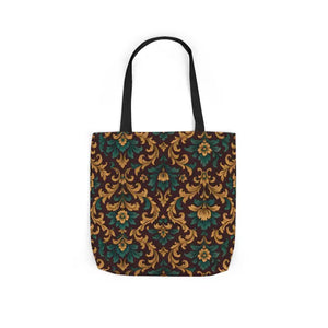 Canvas Tote Bag - Elegant Floral Vibrant 5-color Straps - Dipaliz - Shopping Totes