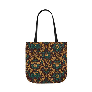 Canvas Tote Bag - Elegant Floral Vibrant 5-color Straps - Dipaliz - Shopping Totes