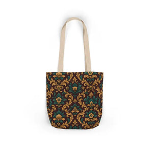 Canvas Tote Bag - Elegant Floral Vibrant 5-color Straps - Dipaliz - Shopping Totes