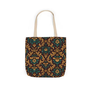 Canvas Tote Bag - Elegant Floral Vibrant 5-color Straps - Dipaliz - Shopping Totes