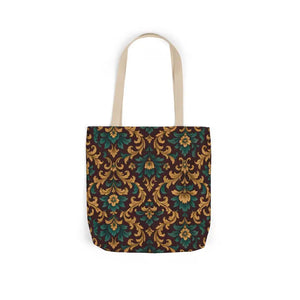 Canvas Tote Bag - Elegant Floral Vibrant 5-color Straps - Dipaliz - Shopping Totes