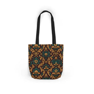 Canvas Tote Bag - Elegant Floral Vibrant 5-color Straps - Dipaliz - Shopping Totes