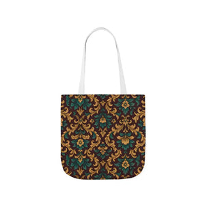 Canvas Tote Bag - Elegant Floral Vibrant 5-color Straps - Dipaliz - Shopping Totes
