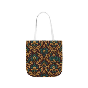 Canvas Tote Bag - Elegant Floral Vibrant 5-color Straps - Dipaliz - 16’’ × / White - Shopping Totes