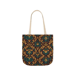 Canvas Tote Bag - Elegant Floral Vibrant 5-color Straps - Dipaliz - Shopping Totes