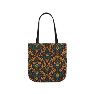 Canvas Tote Bag - Elegant Floral Vibrant 5-color Straps - Dipaliz - Shopping Totes