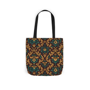 Canvas Tote Bag - Elegant Floral Vibrant 5-color Straps - Dipaliz - Shopping Totes