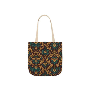 Canvas Tote Bag - Elegant Floral Vibrant 5-color Straps - Dipaliz - Shopping Totes