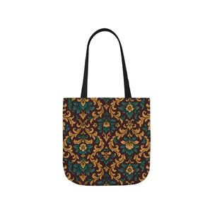 Elegant Floral Canvas Tote Bag - Vibrant 5-color Straps - Dipaliz - Shopping Totes