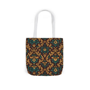 Elegant Floral Canvas Tote Bag - Vibrant 5-color Straps - Dipaliz - Shopping Totes
