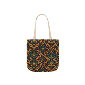 Elegant Floral Canvas Tote Bag - Vibrant 5-color Straps - Dipaliz - Shopping Totes
