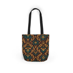 Elegant Floral Canvas Tote Bag - Vibrant 5-color Straps - Dipaliz - Shopping Totes