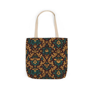 Elegant Floral Canvas Tote Bag - Vibrant 5-color Straps - Dipaliz - Shopping Totes