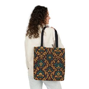 Elegant Floral Canvas Tote Bag - Vibrant 5-color Straps - Dipaliz - Shopping Totes