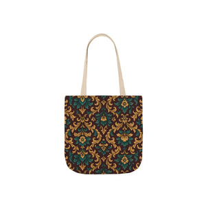 Elegant Floral Canvas Tote Bag - Vibrant 5-color Straps - Dipaliz - Shopping Totes