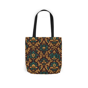 Elegant Floral Canvas Tote Bag - Vibrant 5-color Straps - Dipaliz - Shopping Totes