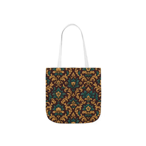 Elegant Floral Canvas Tote Bag - Vibrant 5-color Straps - Dipaliz - Shopping Totes