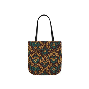 Elegant Floral Canvas Tote Bag - Vibrant 5-color Straps - Dipaliz - Shopping Totes