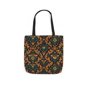Elegant Floral Canvas Tote Bag - Vibrant 5-color Straps - Dipaliz - Shopping Totes