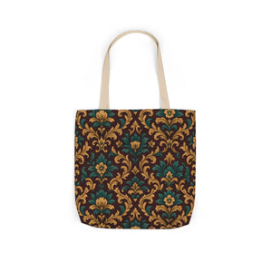 Elegant Floral Canvas Tote Bag - Vibrant 5-color Straps - Dipaliz - Shopping Totes