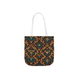 Elegant Floral Canvas Tote Bag - Vibrant 5-color Straps - Dipaliz - Shopping Totes
