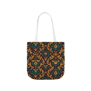 Elegant Floral Canvas Tote Bag - Vibrant 5-color Straps - Dipaliz - Shopping Totes