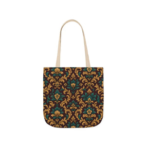 Elegant Floral Canvas Tote Bag - Vibrant 5-color Straps - Dipaliz - Shopping Totes