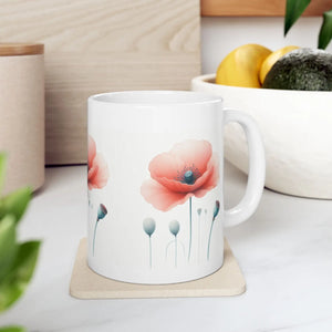 Elegant Floral Mug - Vibrant Print Ceramic - Dipaliz - Mugs