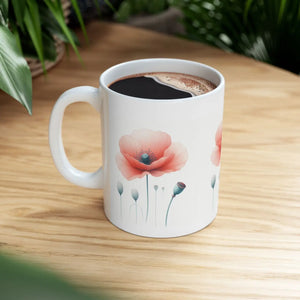 Elegant Floral Mug - Vibrant Print Ceramic - Dipaliz - Mugs