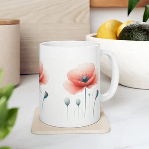 Elegant Floral Mug - Vibrant Print Morning Coffee Cup - Dipaliz - Mugs