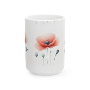 Elegant Floral Mug - Vibrant Print Morning Coffee Cup - Dipaliz - 15oz - Mugs