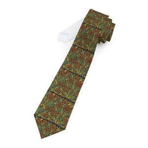 Elegant Floral Necktie Satin Finish Vintage Style - Dipaliz - one Size - Neckties