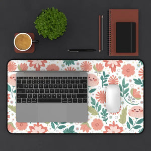 Elegant Floral Pattern Desk Mat - Stylish Workspace Upgrade - Dipaliz - 12’’ × 22’’ - Workstation & Cubicle Accessories